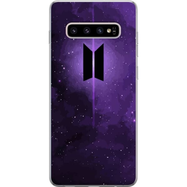 Kompatibel Mobilcover til Samsung Galaxy S10+ BTS kpop-logo lilla galakse plakat rumdesign koreansk band ARMY-symbol stjernehimmel musik fan art