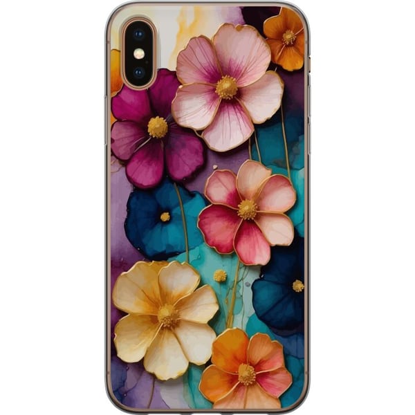 Yhteensopiva Puhelinkuori Apple iPhone XS Kukat Värit Yhteensopiva Puhelinkuori Apple iPhone XS Kukat Värit