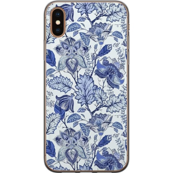 Kompatibel Mobilcover til Apple iPhone XS Blomster Blå...