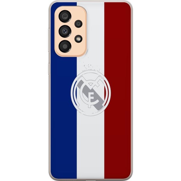 Yhteensopiva Puhelinkuori Samsung Galaxy A33 5G Trikolorista inspiroitunut urheiludesign sinisenä, valkoisena ja punaisena – voimakas jalkapallohenki
