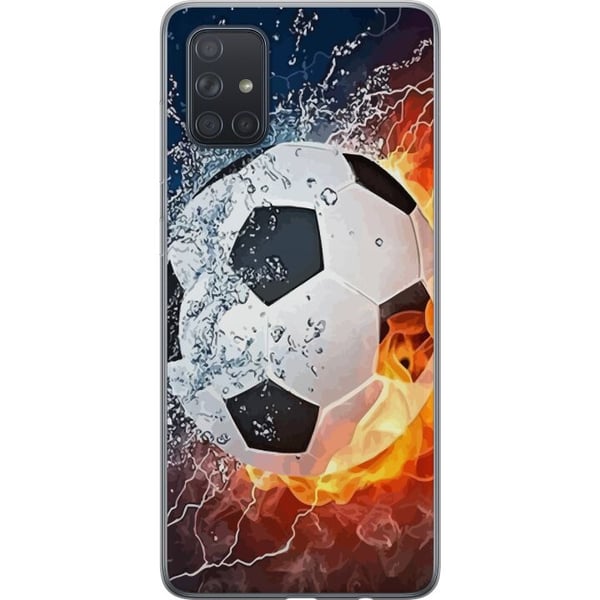 Kompatibel Mobilcover til Samsung Galaxy A71 Fodbold Ild