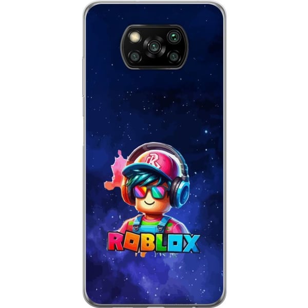 Kompatibel Mobilcover til Xiaomi Poco X3 NFC Roblox Space Explorer-design futuristisk rumtema med farverige detaljer spilfornemmelse og neonlys i blå