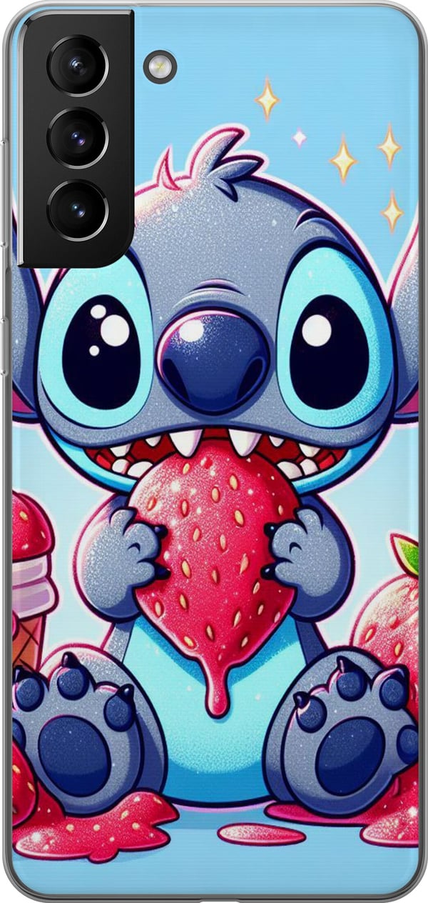 Kompatibelt Mobilskal till Samsung Galaxy S21+ 5G Strawberry Stitch