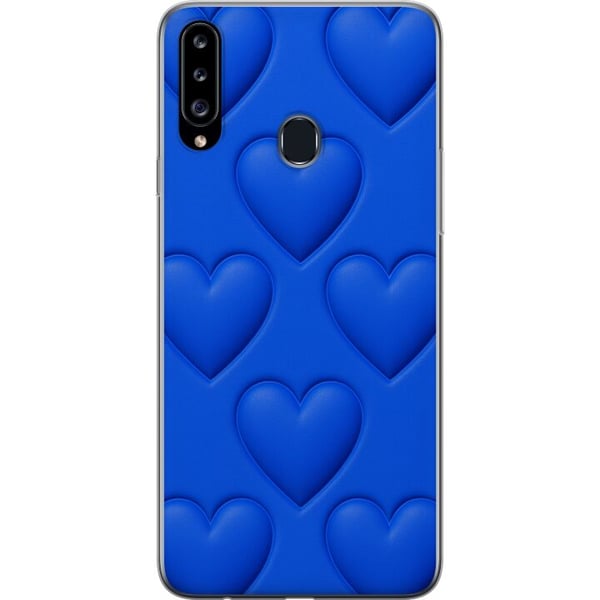 Kompatibelt Mobilskal till Samsung Galaxy A20s Blue Hearts