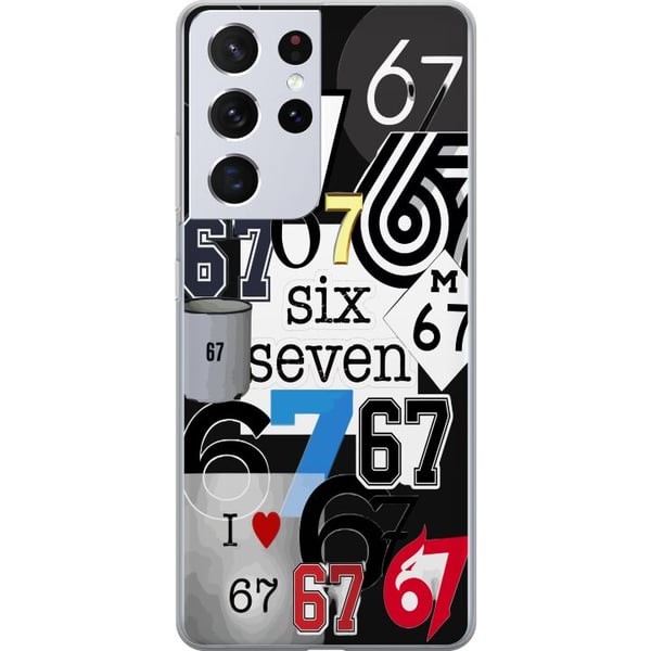 Kompatibelt Mobildeksel til Samsung Galaxy S21 Ultra 5G 67 meme six seven collage – viralt internettmeme i trendy 6–7-stil med moderne grafikk og hum Kompatibelt Mobildeksel til Samsung Galaxy S21 Ultra 5G 67 meme six seven collage – viralt internettmeme i trendy 6–7-stil med moderne grafikk og hum