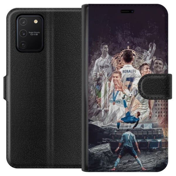 Kompatibelt Plånboksfodral till Samsung Galaxy S10 Lite Cristiano Ronaldo Al-Nassr Portugal ikonisk målmaskin och global superstjärna med historiska