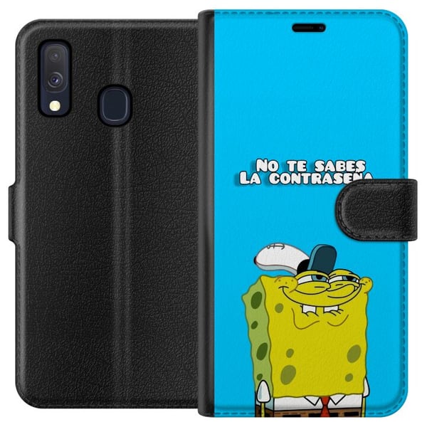 Kompatibelt Lommeboketui til Samsung Galaxy A40 SvampBob Firkant