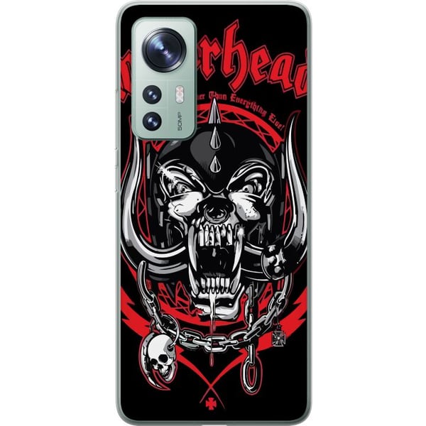 Yhteensopiva Puhelinkuori Xiaomi 12 Motörhead-pääkallo punaisena ja mustana, hard rock -design klassisen metallin ja energian ystäville Yhteensopiva Puhelinkuori Xiaomi 12 Motörhead-pääkallo punaisena ja mustana, hard rock -design klassisen metallin ja energian ystäville