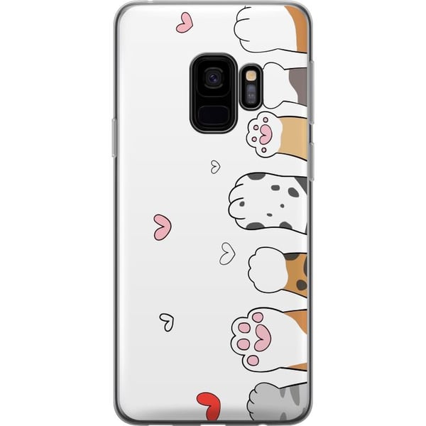 Yhteensopiva Puhelinkuori Samsung Galaxy S9 Suloiset kissantassut, joissa on sydämiä valkoisella taustalla, minimalistinen kawaii-aihe eläinten ystäv Yhteensopiva Puhelinkuori Samsung Galaxy S9 Suloiset kissantassut, joissa on sydämiä valkoisella taustalla, minimalistinen kawaii-aihe eläinten ystäv
