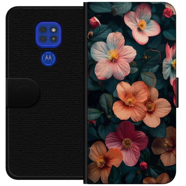 Kompatibel Tegnebogsetui til Motorola Moto G9 Play Blomster