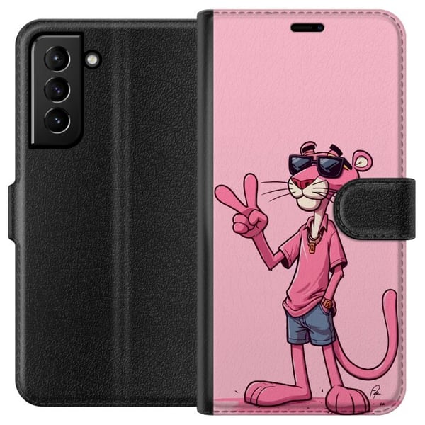 Kompatibelt Lommeboketui til Samsung Galaxy S21+ 5G Pink Panter Peace Kompatibelt Lommeboketui til Samsung Galaxy S21+ 5G Pink Panter Peace