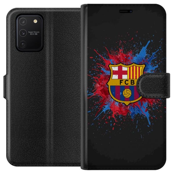 Kompatibelt Lommeboketui til Samsung Galaxy S10 Lite Barcelona Splash Art med FC Barcelonas emblem i blått og rødt, perfekt for fotballfans Kompatibelt Lommeboketui til Samsung Galaxy S10 Lite Barcelona Splash Art med FC Barcelonas emblem i blått og rødt, perfekt for fotballfans