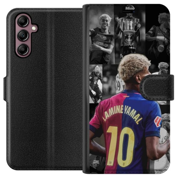 Kompatibelt Plånboksfodral till Samsung Galaxy A14 5G FCB Yamal Barcelona framtidens fotbollsstjärna