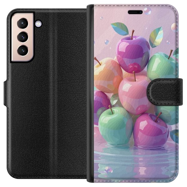 Kompatibelt Lommeboketui til Samsung Galaxy S21 Magiske epler Fantasy Eventyrfrukt Kompatibelt Lommeboketui til Samsung Galaxy S21 Magiske epler Fantasy Eventyrfrukt