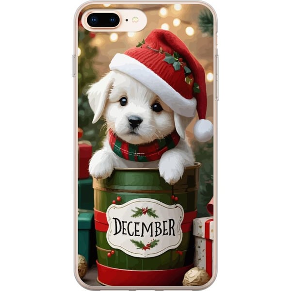 Yhteensopiva Puhelinkuori Apple iPhone 8 Plus Joulukuu pentu joulu söpö koira tonttulakki kodikas joulu pentu juhlava lumi valot suloinen loma julist Yhteensopiva Puhelinkuori Apple iPhone 8 Plus Joulukuu pentu joulu söpö koira tonttulakki kodikas joulu pentu juhlava lumi valot suloinen loma julist