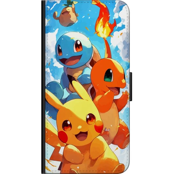 Kompatibel Tegnebogsetui til Motorola Moto G9 Play Pocket Creatures - inspireret af Pokémon uden at nævne navnet