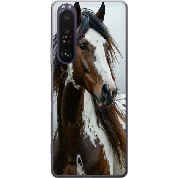 Kompatibel Mobilcover til Sony Xperia 1 III Häst Djurmotiv Grafisk Design Natur Kraftfullt Motiv