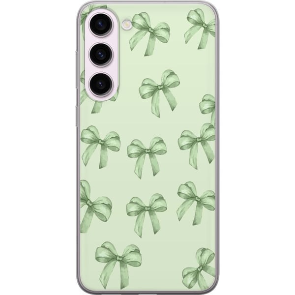 Kompatibel Mobilcover til Samsung Galaxy S23+ Grønne rosetter mønster sødt pastel sløjfemønster sømløst gavebånd æstetisk baggrund motiv plakat Kompatibel Mobilcover til Samsung Galaxy S23+ Grønne rosetter mønster sødt pastel sløjfemønster sømløst gavebånd æstetisk baggrund motiv plakat