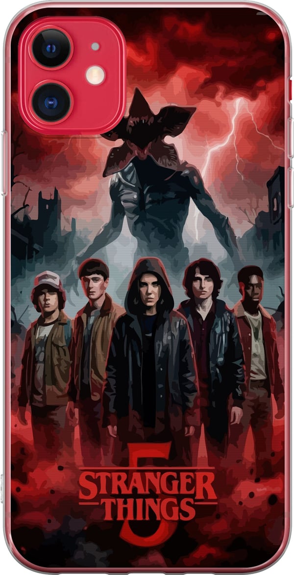Yhteensopiva Puhelinkuori Apple iPhone 11 Tumma Stranger Things -henkinen fantasi kuvitus, jossa on ukkosta ja dramaattinen kauhutunnelma