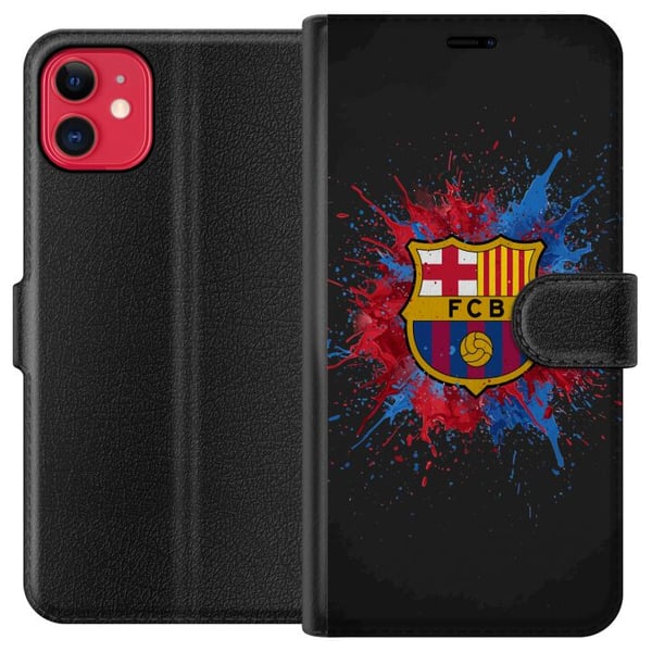 Kompatibelt Plånboksfodral till Apple iPhone 11 Barcelona Splash Art med FC Barcelonas emblem i blått och rött perfekt för fotbollsfans