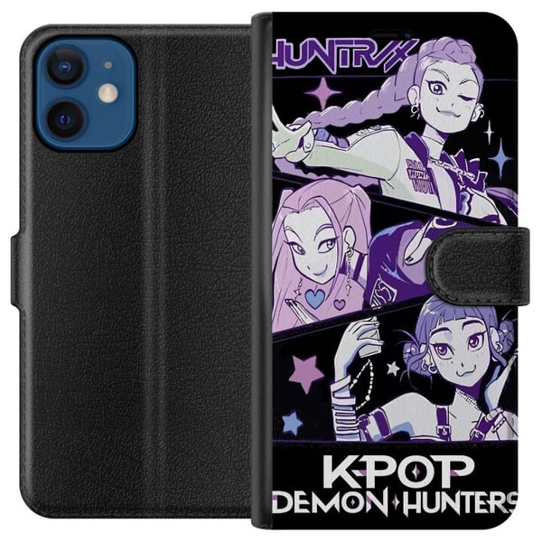 Yhteensopiva Lompakkokotelo Apple iPhone 12 mini Kpop Demoninmetsästäjät Huntrix Trio Violetit Tähdet Retro Kosminen Idolihehku