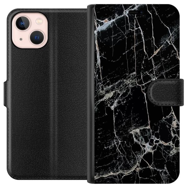 Kompatibelt Lommeboketui til Apple iPhone 13 mini Marmor Svart Kompatibelt Lommeboketui til Apple iPhone 13 mini Marmor Svart