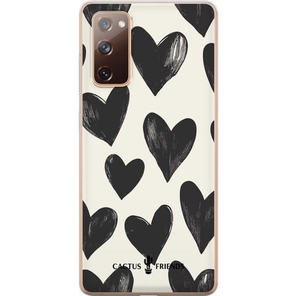 Kompatibelt Mobilskal till Samsung Galaxy S20 FE Cactus and Friends - Bold Black Love Pattern