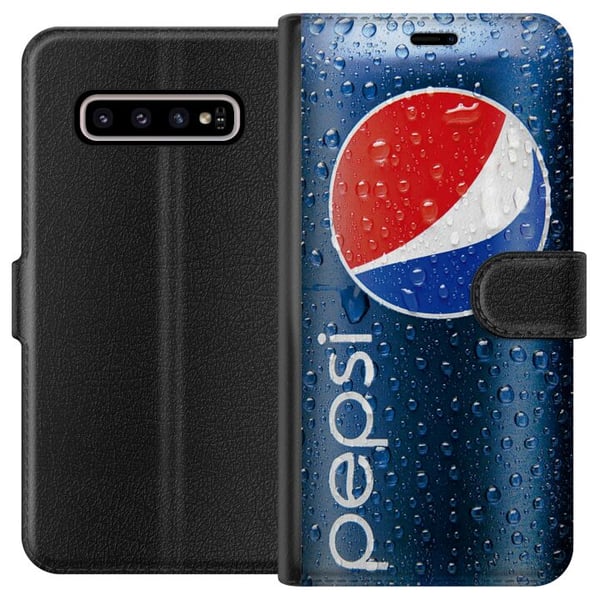 Kompatibelt Plånboksfodral till Samsung Galaxy S10+ Pepsi