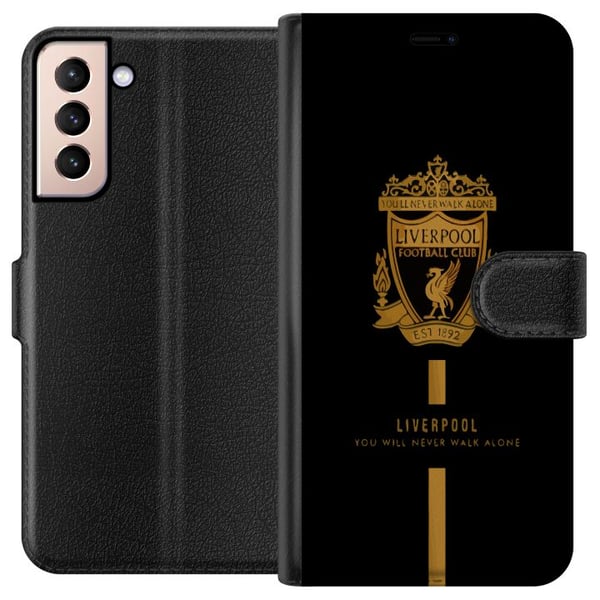 Kompatibelt Lommeboketui til Samsung Galaxy S21 Liverpool-emblem offisiell klubbdesign 2025