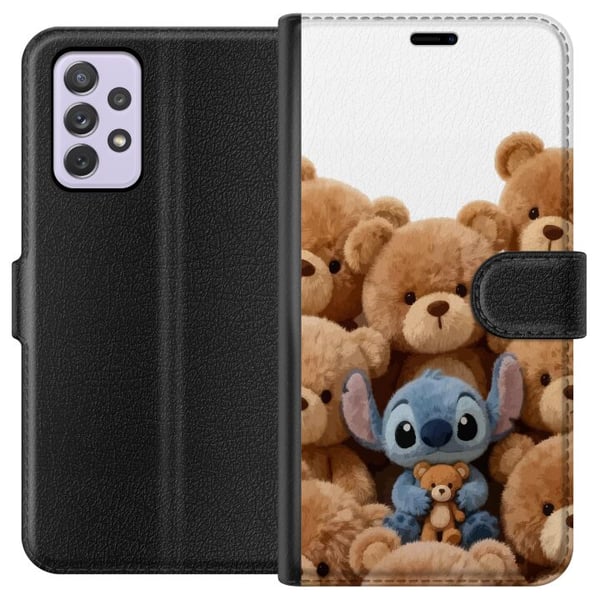 Kompatibelt Plånboksfodral till Samsung Galaxy A52s 5G Söt och trygg illustration med fantasikaraktär omgiven av nallebjörnar i varm stil Kompatibelt Plånboksfodral till Samsung Galaxy A52s 5G Söt och trygg illustration med fantasikaraktär omgiven av nallebjörnar i varm stil