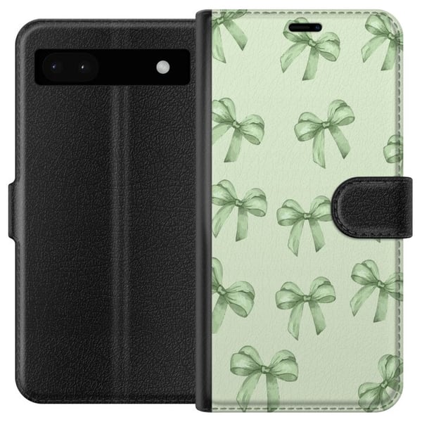 Yhteensopiva Lompakkokotelo Google Pixel 6a Vihreät rusetit kuvio söpö pastelli rusettikuvio saumaton lahjanauha esteettinen tausta aihe juliste