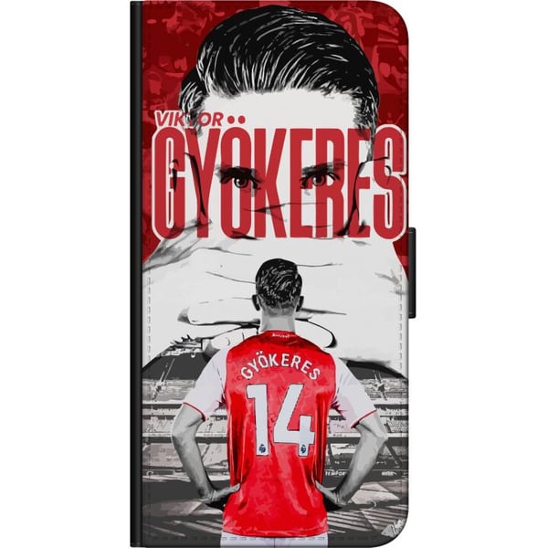 Kompatibelt Plånboksfodral till Samsung Galaxy A20s Viktor Gyökeres Arsenal illustration – Fotbollskonst med tröja nummer 14