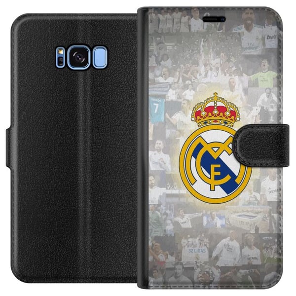 Yhteensopiva Lompakkokotelo Samsung Galaxy S8 Real Madrid Emblem Fotboll Klubbmärke Vit Guld Design Yhteensopiva Lompakkokotelo Samsung Galaxy S8 Real Madrid Emblem Fotboll Klubbmärke Vit Guld Design