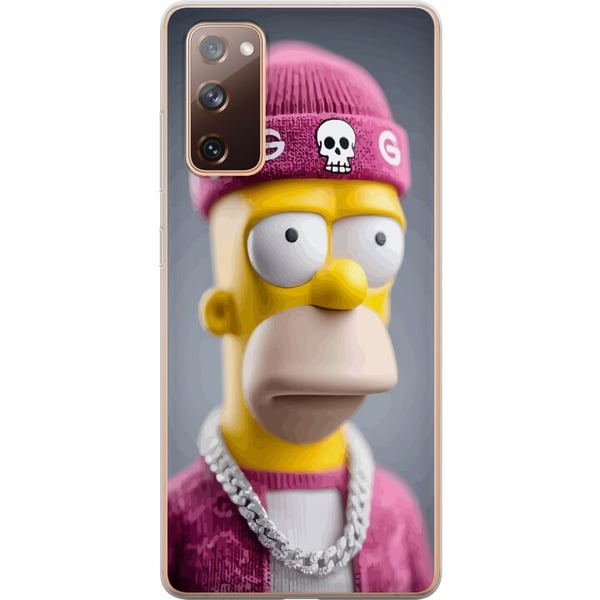 Yhteensopiva Puhelinkuori Samsung Galaxy S20 FE Homer Simpsonin inspiroima hahmo, jolla on vaaleanpunainen pipo, ketju ja katutyyli – täydellinen Sim