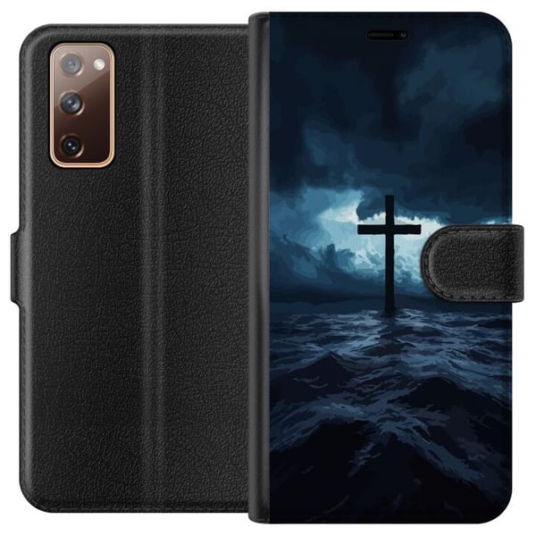 Kompatibelt Lommeboketui til Samsung Galaxy S20 FE Kors i stormfullt hav dramatisk kristent maleri med kors og bølger religiøst motiv hav himmel tro Kompatibelt Lommeboketui til Samsung Galaxy S20 FE Kors i stormfullt hav dramatisk kristent maleri med kors og bølger religiøst motiv hav himmel tro