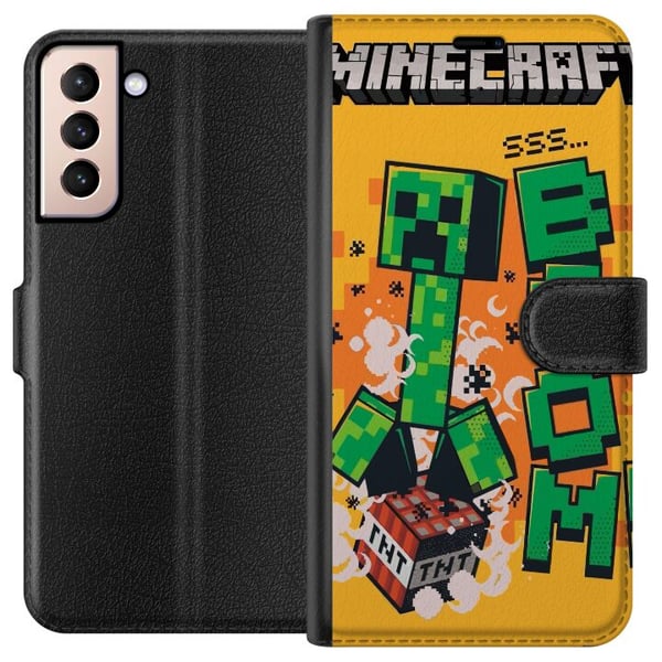Yhteensopiva Lompakkokotelo Samsung Galaxy S21 Minecraft Boom