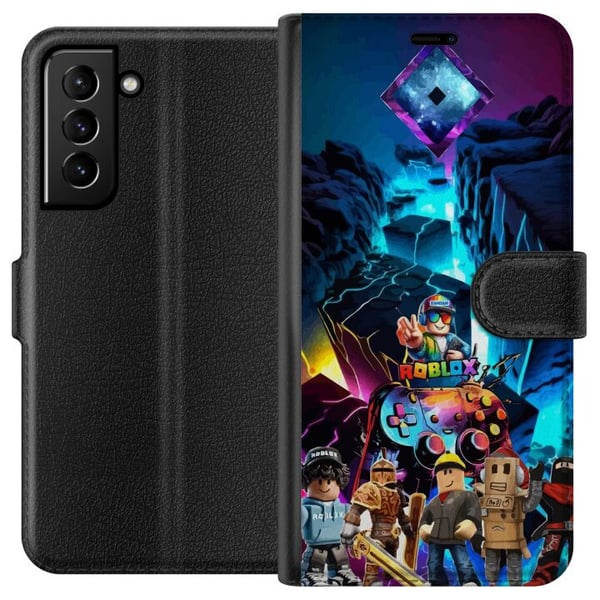 Kompatibelt Lommeboketui til Samsung Galaxy S21+ 5G Roblox futuristisk neonverden med spillkontrollere, karakterer og lyseffekter – perfekt for alle Kompatibelt Lommeboketui til Samsung Galaxy S21+ 5G Roblox futuristisk neonverden med spillkontrollere, karakterer og lyseffekter – perfekt for alle