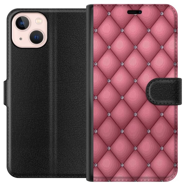Kompatibelt Plånboksfodral till Apple iPhone 13 mini Unikt Rosa Mönster Kompatibelt Plånboksfodral till Apple iPhone 13 mini Unikt Rosa Mönster