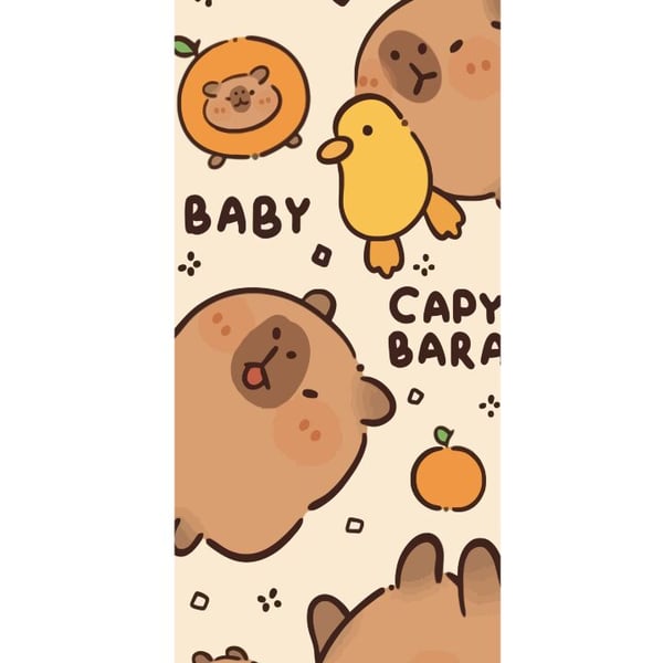 Yhteensopiva Lompakkokotelo Apple iPhone 13 Pro Kawaii-kapybarakuvitus – Suloinen piirrosmainen design ankkoineen ja appelsiineineen