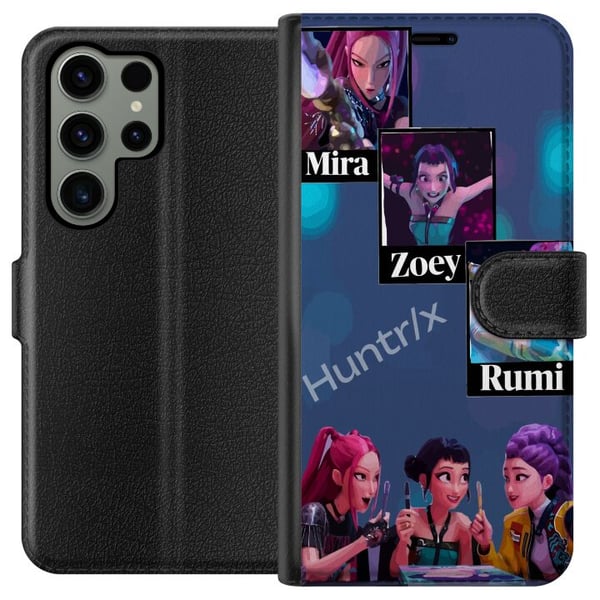 Kompatibelt Lommeboketui til Samsung Galaxy S23 Ultra K-pop Mira Zoey Rumi – Fargerike karakterer i futuristisk illustrasjon