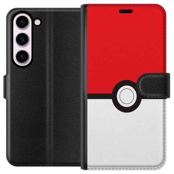 Kompatibelt Lommeboketui til Samsung Galaxy S23 Classic Ball retrospilldesign i ikonisk rød og hvit stil, perfekt for spillentusiaster og en nostalgi