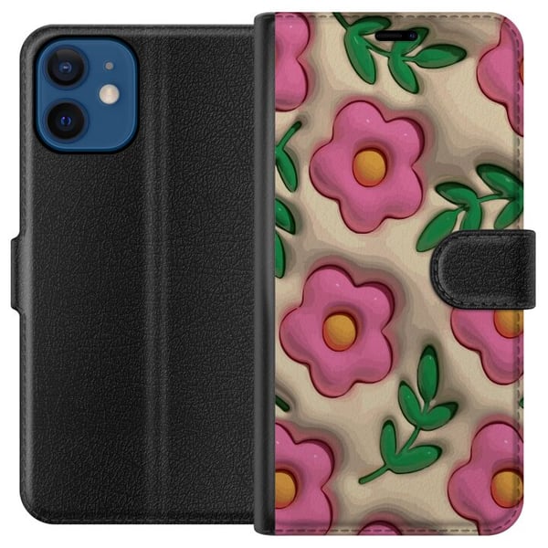 Yhteensopiva Lompakkokotelo Apple iPhone 12 mini Poreilevat Kukat Yhteensopiva Lompakkokotelo Apple iPhone 12 mini Poreilevat Kukat