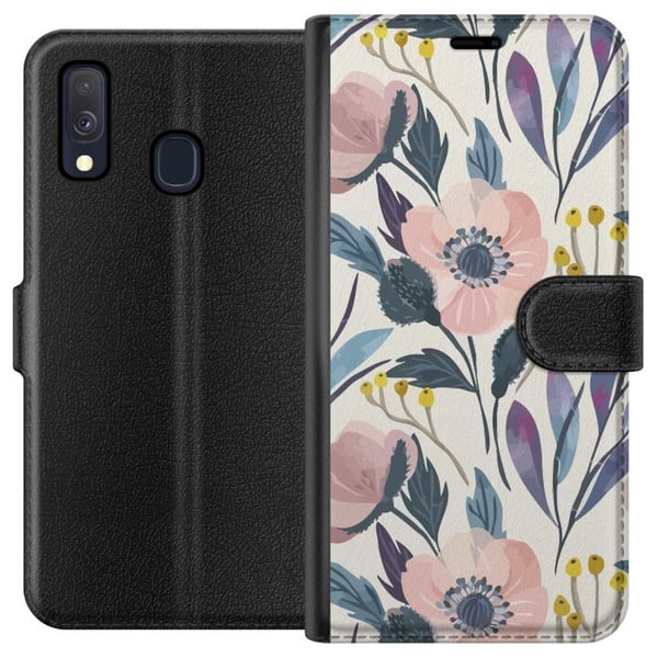 Kompatibel Tegnebogsetui til Samsung Galaxy A40 Blomsterlykke