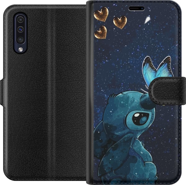 Yhteensopiva Lompakkokotelo Samsung Galaxy A50 Stitch perhonen
