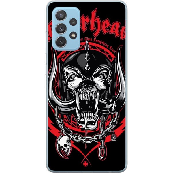 Kompatibelt Mobildeksel til Samsung Galaxy A52 5G Motörhead-dødningehode i rødt og svart, hardrockdesign for fans av klassisk metal og energi Kompatibelt Mobildeksel til Samsung Galaxy A52 5G Motörhead-dødningehode i rødt og svart, hardrockdesign for fans av klassisk metal og energi