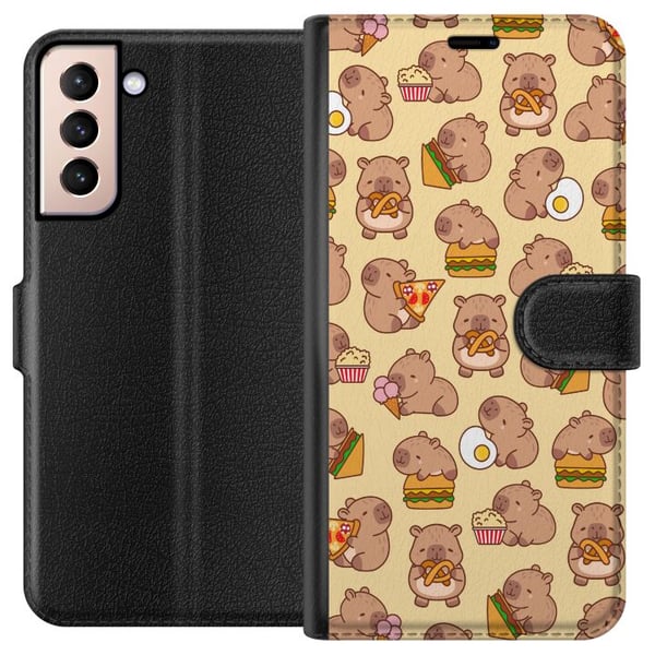 Kompatibelt Lommeboketui til Samsung Galaxy S21 Kawaii capybara mobildeksel med flere søte figurer Kompatibelt Lommeboketui til Samsung Galaxy S21 Kawaii capybara mobildeksel med flere søte figurer