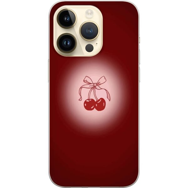 Kompatibelt Mobilskal till Apple iPhone 14 Pro Cherry Bow körsbärsdesign med rosett i romantisk retrostil röd färg och vintage känsla Kompatibelt Mobilskal till Apple iPhone 14 Pro Cherry Bow körsbärsdesign med rosett i romantisk retrostil röd färg och vintage känsla
