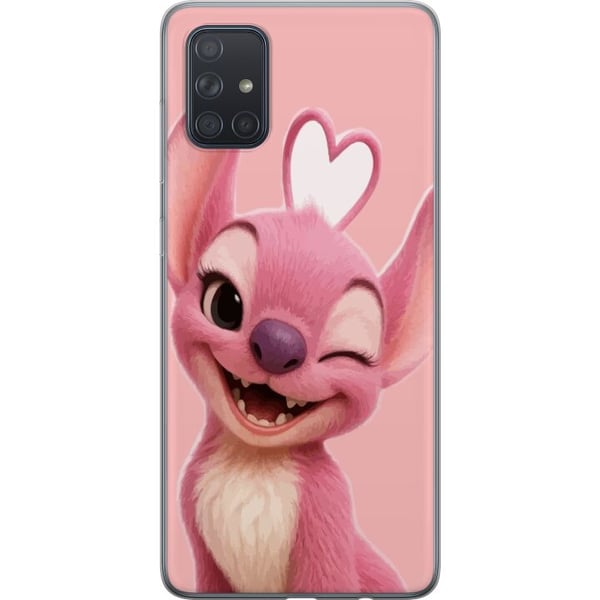 Kompatibel Mobilcover til Samsung Galaxy A71 Lyserød englefigur, der blinker, sødt design med hjerte, kærlighed, legesyge og sød energi i pastelfarve