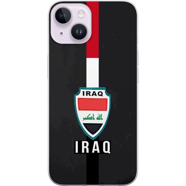 Kompatibelt Mobilskal till Apple iPhone 14 Plus Irak flagga med emblem i rött vitt svart kraftfull design som uttrycker historia och stolthet