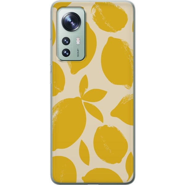 Yhteensopiva Puhelinkuori Xiaomi 12 Sitrus sitruunat sitruunaprintti keltainen hedelmä keittiö kesä retro design kuvio inspiraatio raikas keittiötyyl